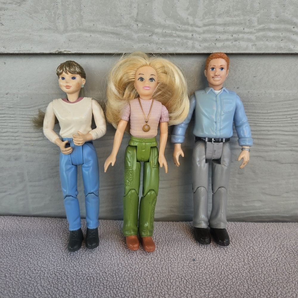 Fisher Price Loving Family Doll House Figure Lot Dad Mom Girl Blonde 2000 2006